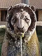 Détail de la fontaine aux lions.