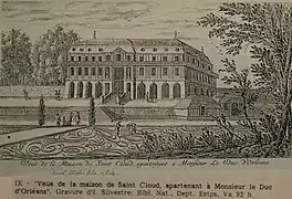 Vue de la maison de Saint-Cloud, appartenant au duc d'Orléans.