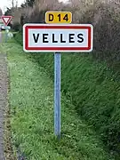 Le panneau d'entrée d’agglomération en 2013.