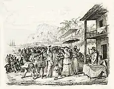 Vente d'esclaves à la Martinique.