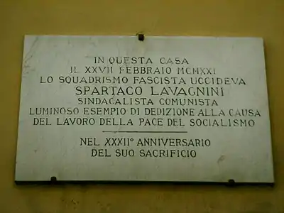 Plaque, rue Taddea à Florence.