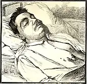 Sur son lit de mort par Gill.