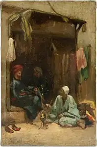 Scène orientaliste au fumeur de narguilé, 1876