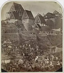 Vue d'Antsahatsiroa à Madagascar, 1862-1865.