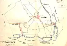 Plan d'une commune à la fin du XIXe siècle.