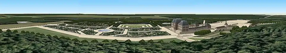 Schéma donnant la vision à 180 degrés depuis le Belvédère.