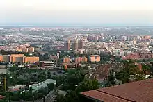 Vue aérienne d'une ville.