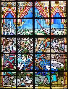 Philippe-Auguste est sauvé par des chevaliers et Guillaume des Barres repousse l'ennemi.