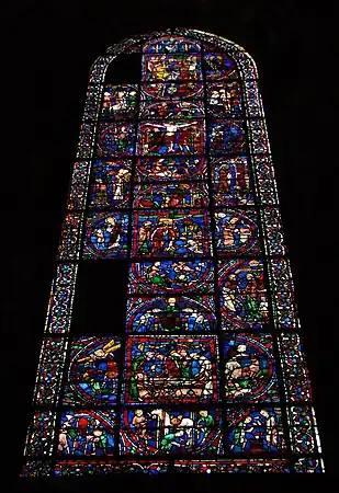 Montée au calvaire, 1205-1240vitrail de la cathédrale de Chartres.