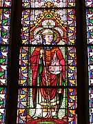 Vitrail de la nef de l'église représentant (Déodat de Nevers Déodatus).