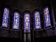 Vitraux de l'abside de l'église.