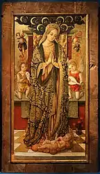 Madone en adoration avec Anges musiciens, Vittorio Crivelli, Pinacothèque civique de Sarnano