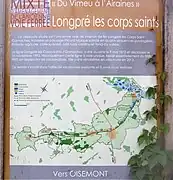 Panneau informatif, à Longpré-les-Corps-Saints.