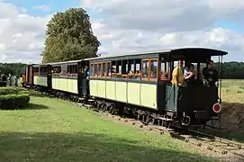 Les voitures B 39, B 40 et B 41, préservées sur le Train du Bas-Berry.
