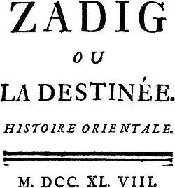 Image illustrative de l’article Zadig (livre)