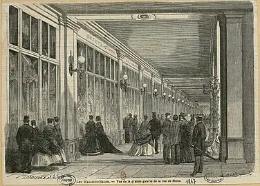 Vue de la grande galerie des Magasins réunis - République, rue de Malte