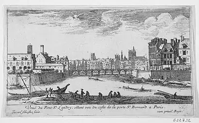 Le pont Saint-Landry vers 1657.