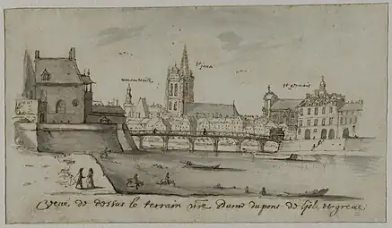 Vue du premier pont en bois.