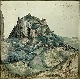 Vue d'Arco,Albrecht Düreraquarelle sur papier, 1495.