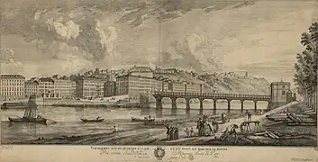 Construction du pont en bois en 1775.