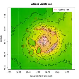 Carte topographique des monts Albains.