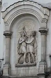 Bas-relief, angle des rues de la Barillerie et de la Paix à Nantes.