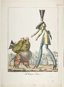 Eh bonjour, donc, lithographie d'après Aaron Martinet (1821).