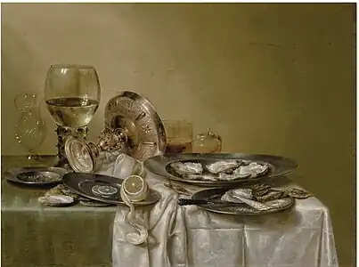 Willem Claeszoon Heda, Les Huîtres, 1635, collection particulière.