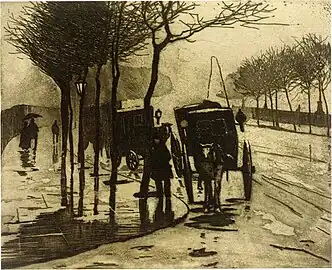Willem Witsen, Taxis en attente (1908, musée Boijmans Beuningen Rotterdam).