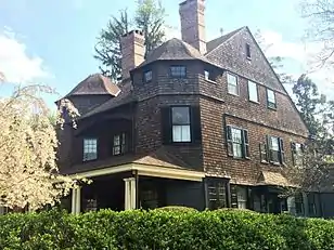 La William Berryman Scott House (1888), conçue par A. Page Brown, au 56 Bayard Lane, à Princeton, dans le New Jersey, dans le quartier historique de Princeton