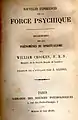 Page de titre de l'ouvrage d'études scientifiques de W. Crookes (vers 1870)