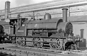 Détail de la quatrième locomotive de Wolverton, avec les armoiries des British Railways.