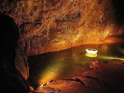 Lac souterrain à Wookey Hole.