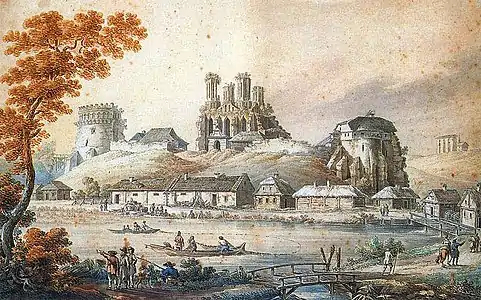 Tableau du château d’Ostroh par Zygmunt Vogel