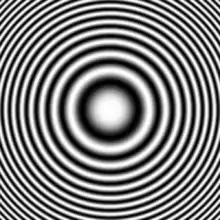 Figure d'interférence obtenue avec un interféromètre de Michelson en configuration lame d'air.