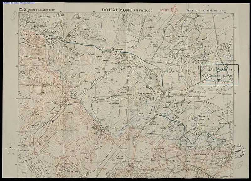 Front le 24 octobre 1916 à 20 h. Fort de Vaux.