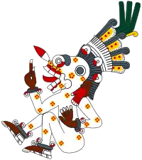 Mictlantecuhtli représenté dans le Codex Borgia
