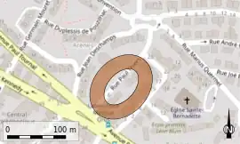 L'amphithéâtre dans le plan moderne.