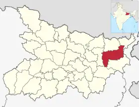 Localisation de District de Purnia( पूर्णिया जिला)