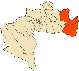 Localisation de Daïra de Zeribet El Oued