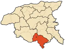 Localisation de Daïra d'Ouled Ben Abdelkader