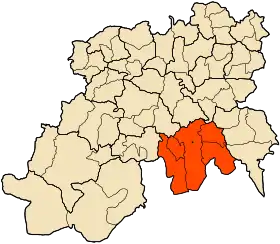 Localisation de Daïra d'Aïn Boucif