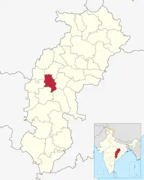 Localisation de District de Durgदुर्ग जिला