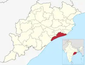 Localisation de District de Puriପୁରୀ ଜିଲ୍ଲା