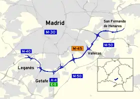 Image illustrative de l’article Autoroute espagnole M-45