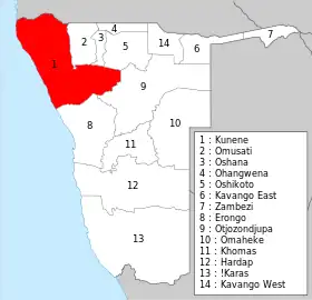 Localisation de Kunene