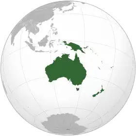 Carte géopolitique de l'Océanie.