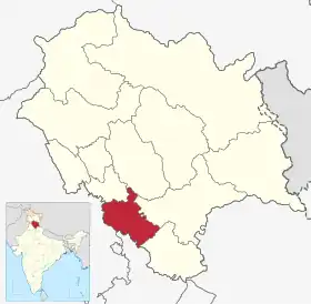 Localisation de District de Solanसोलन जिला