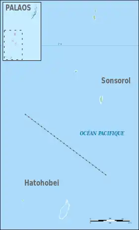 Carte des îles du sud-ouest du Palaos.
