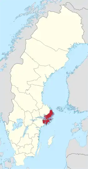 Localisation de Comté de Stockholm